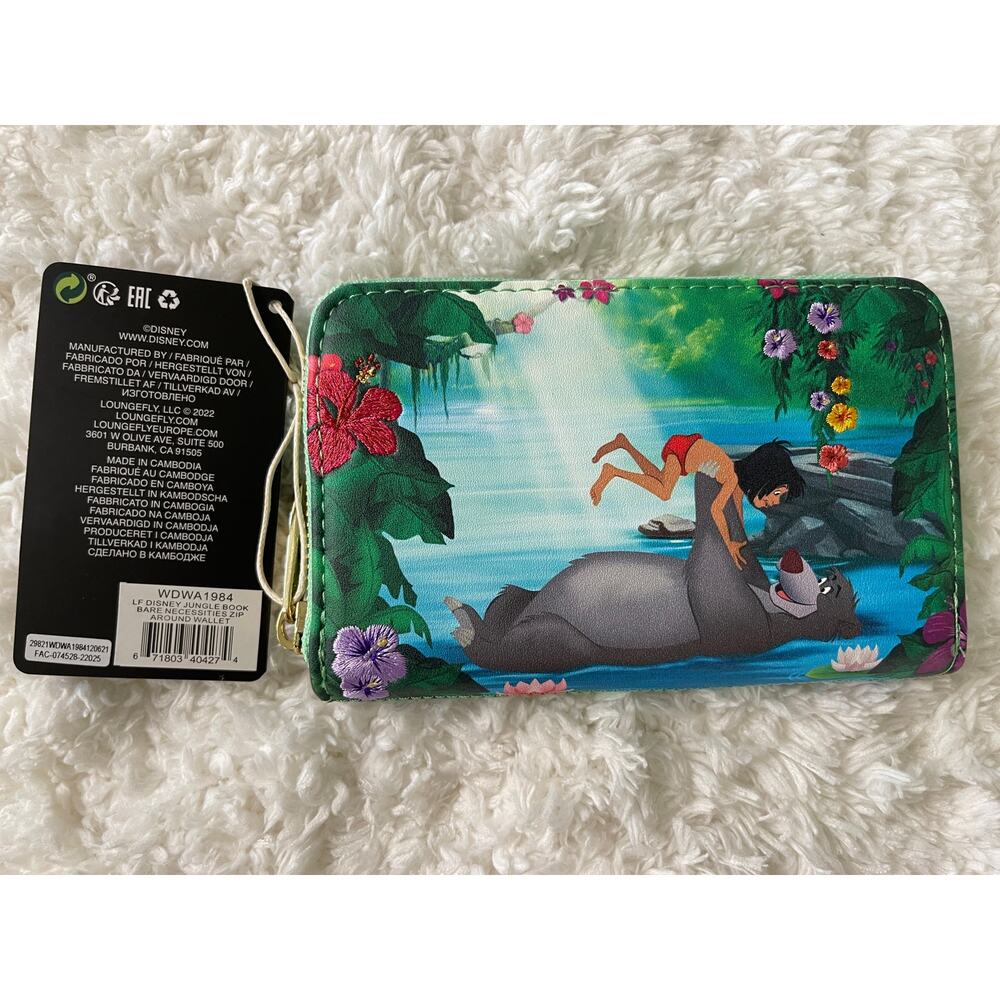 Loungefly Disney Jungle Book Bare Necessities Zip Around Wallet NEW Mowgli Baloo - Picture 2 of 10
